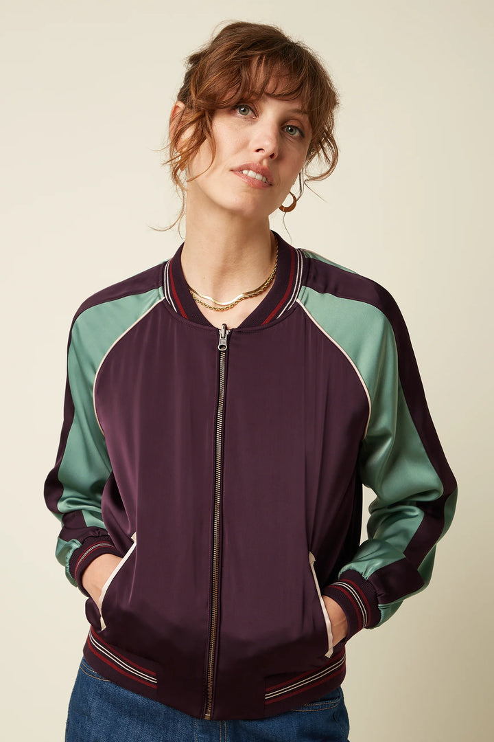 King Louie - Bomber Jakke Dusk Satin - Grape Red