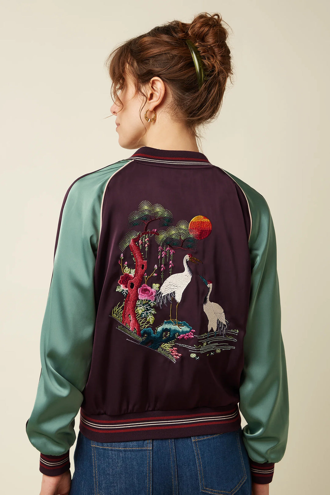 King Louie - Bomber Jakke Dusk Satin - Grape Red