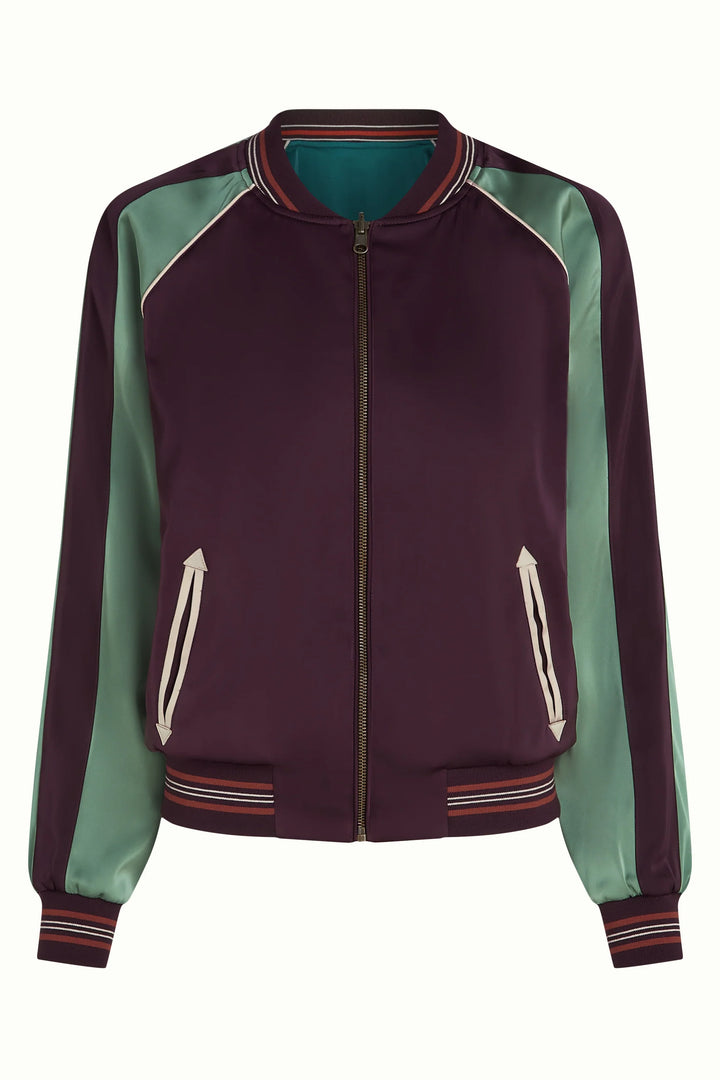King Louie - Bomber Jakke Dusk Satin - Grape Red