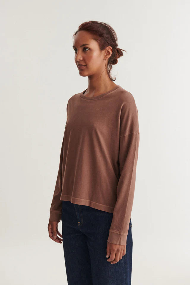 Basic Apparel - Boni LS T-Shirt - Fondue fudge