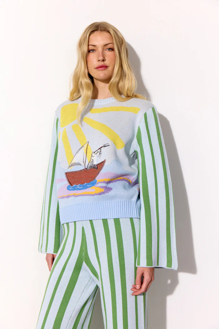Female - Bubbles Blouse - Blue Sea