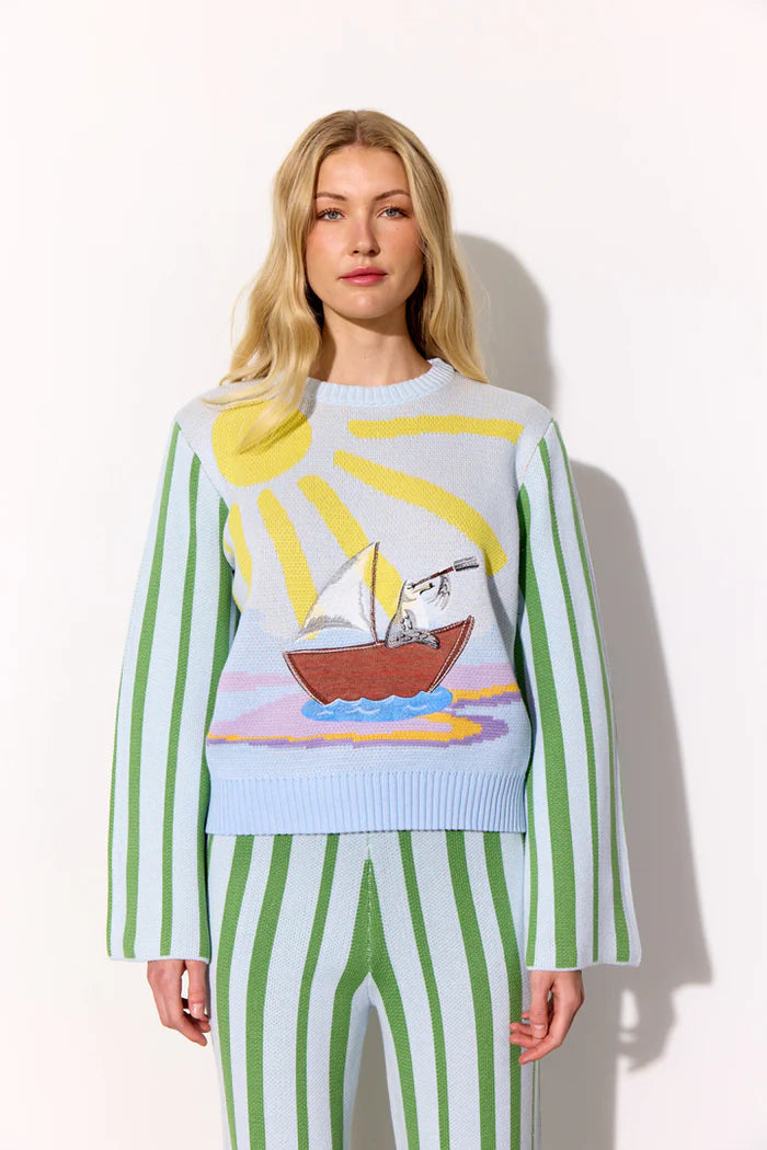 Female - Bubbles Blouse - Blue Sea
