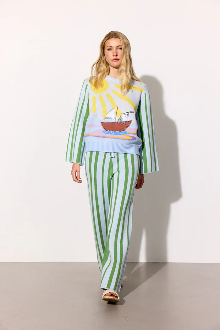 Hunkøn - Bubbles Bukser - Green Striped