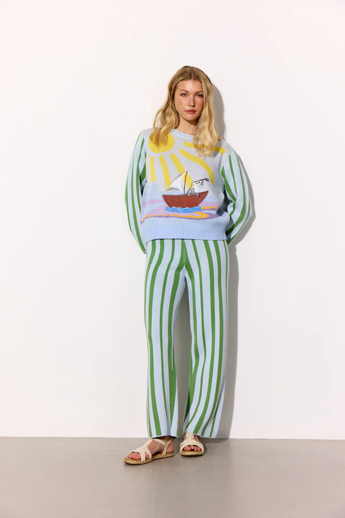 Hunkøn - Bubbles Bukser - Green Striped
