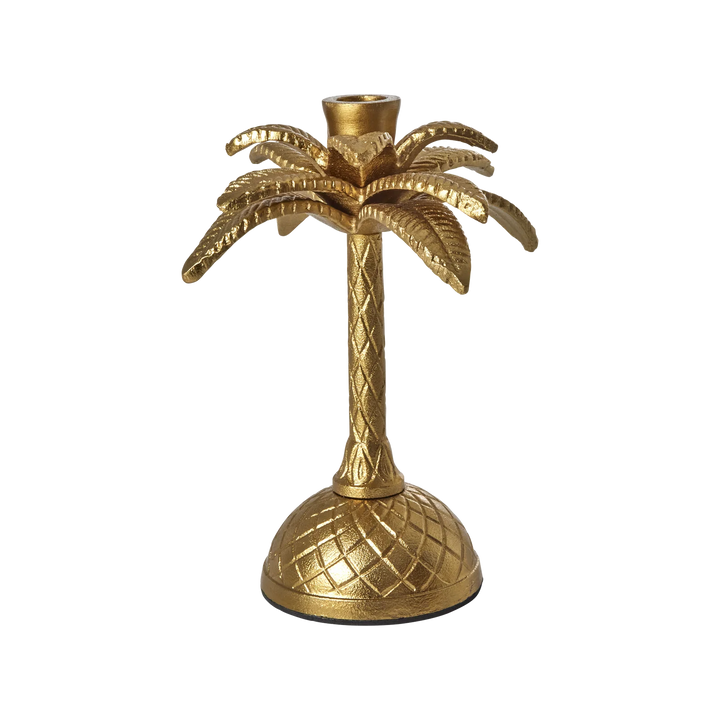 Rice - Large Palm Metal Candle Holder - Gold