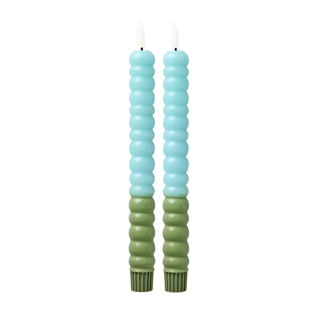 Rice - LED Candles - Green/Mint - 2-pack