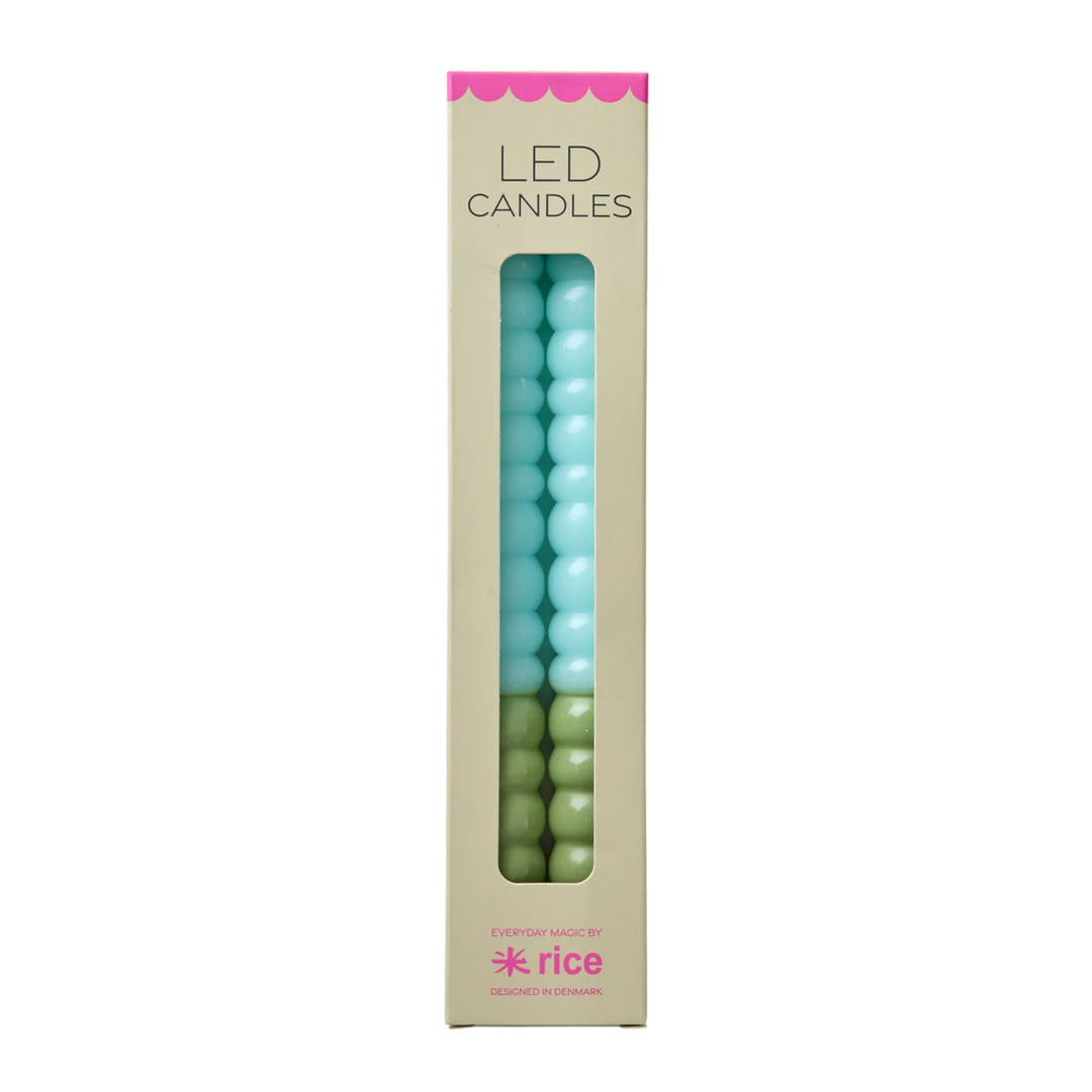 Rice - LED Candles - Green/Mint - 2-pack