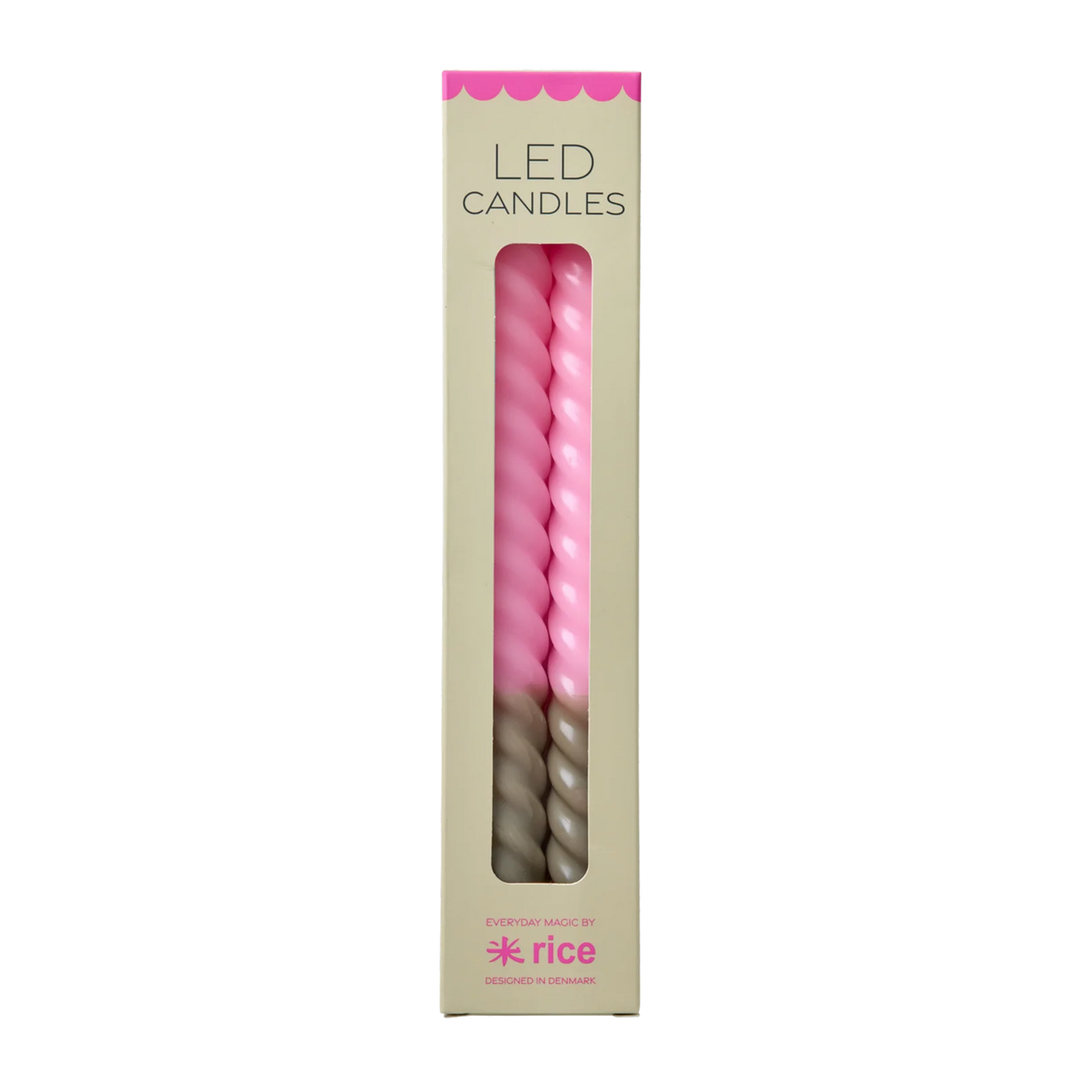 Rice - Candles - Pink/Dark Sand - 2-pack