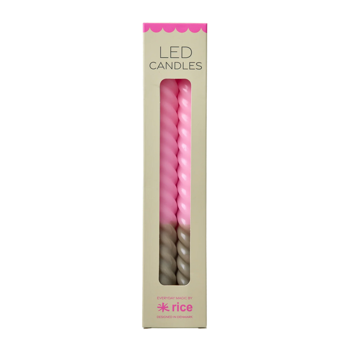 Rice - Candles - Pink/Dark Sand - 2-pack