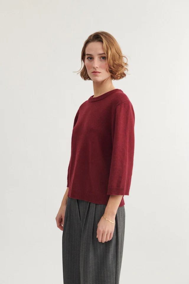 Basic Apparel - Cady Sleeve Strik 3/4 - Brodeaux Truffle