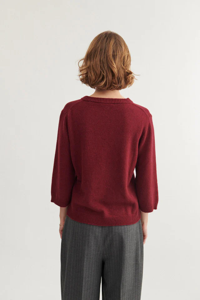 Basic Apparel - Cady Sleeve Strik 3/4 - Brodeaux Truffle