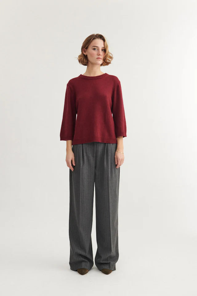 Basic Apparel - Cady Sleeve Strik 3/4 - Brodeaux Truffle