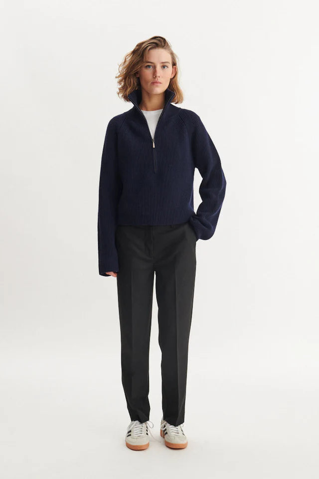 Basic Apparel - Cady Zip Sweater - Sky Captain