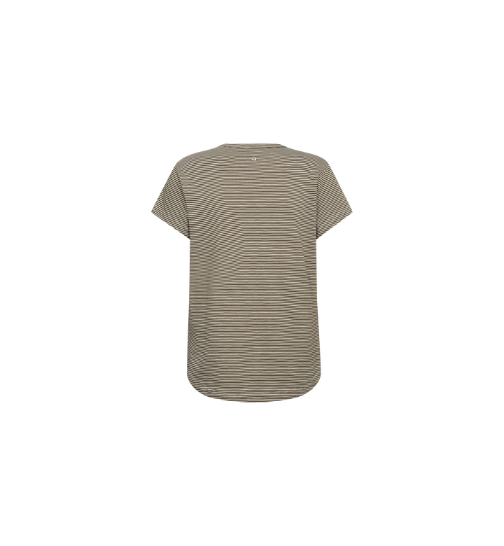 Mos Mosh - Camp O-SS Stribe T-shirt - Burnt Olive
