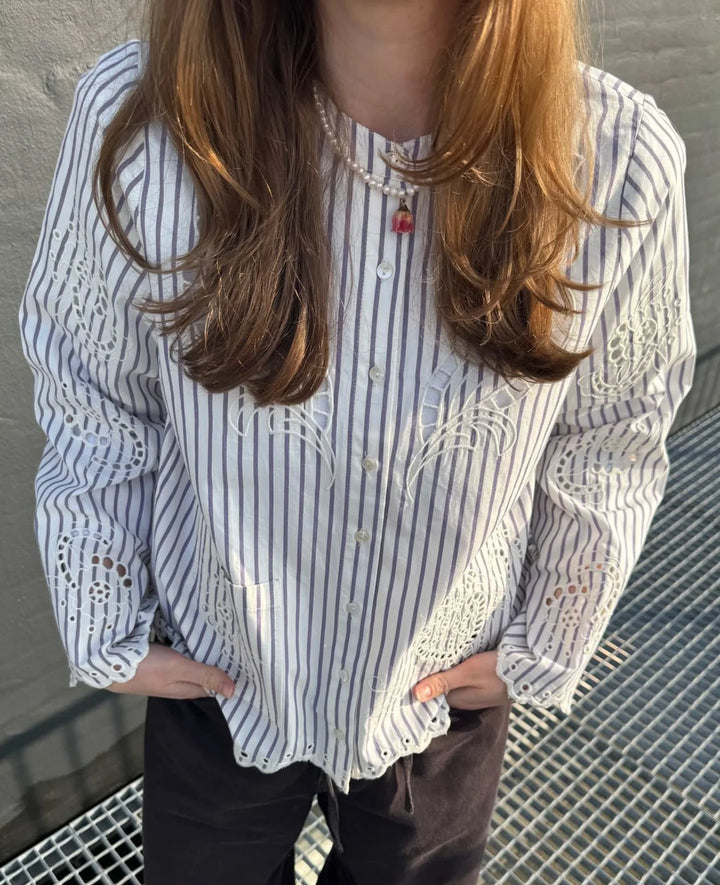 Sissel Edelbo - Cecilie Skjorte - Purple Stripes