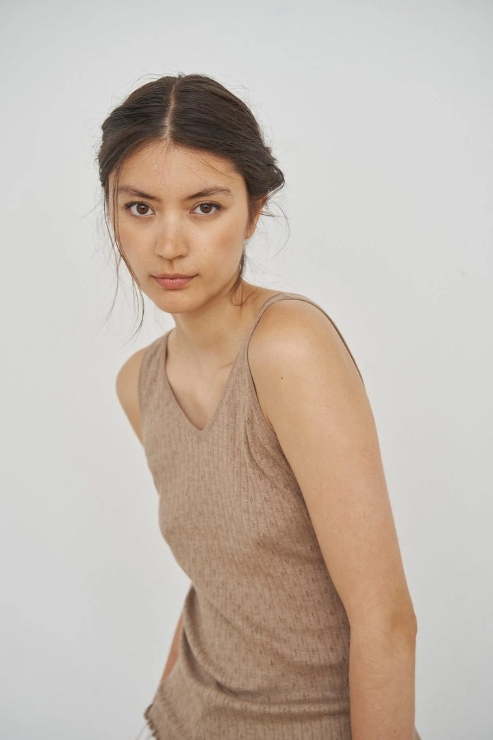 Care By Me - Clara V-Neck Top - Sand