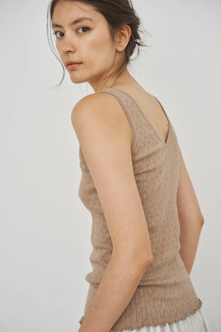 Care By Me - Clara V-Neck Top - Sand