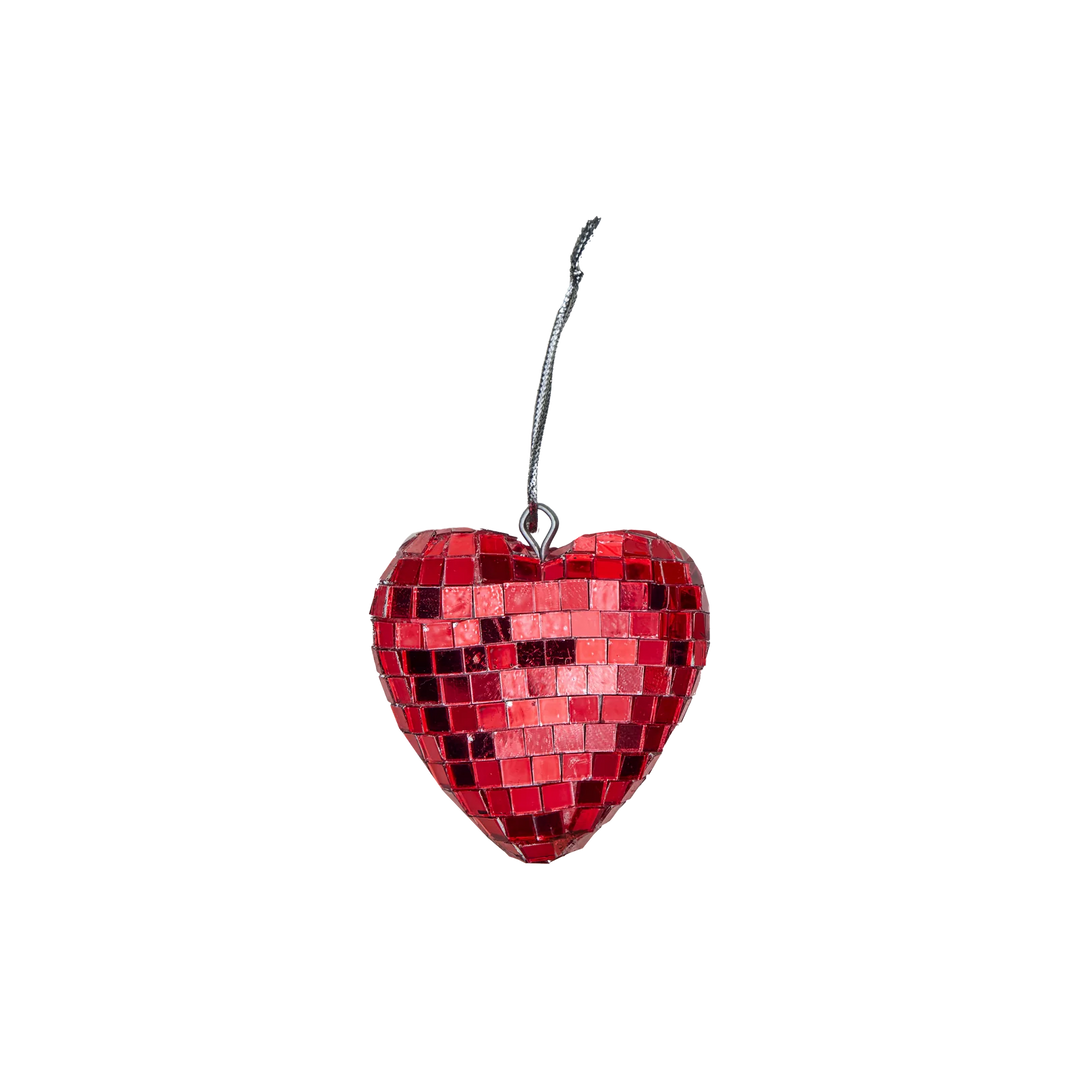 Rice - Small Heart Disco Ball - Red