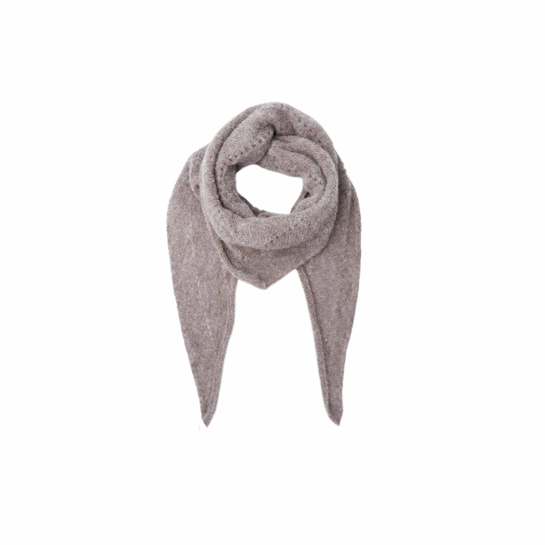 Black Colour - Dell Knitted Mini Scarf - Taupe