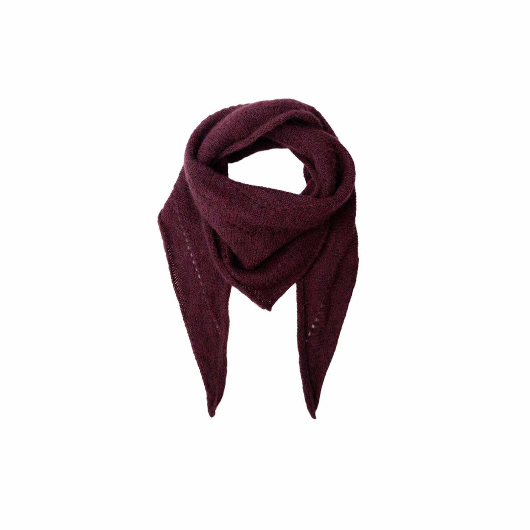 Black Colour - Dell Knitted Mini Scarf - Plum