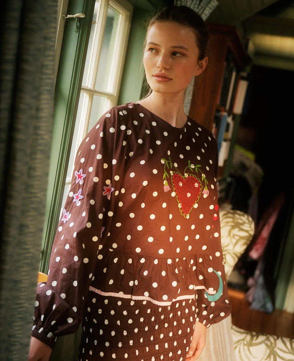 Sissel Edelbo - Diana Top - Brown Dot