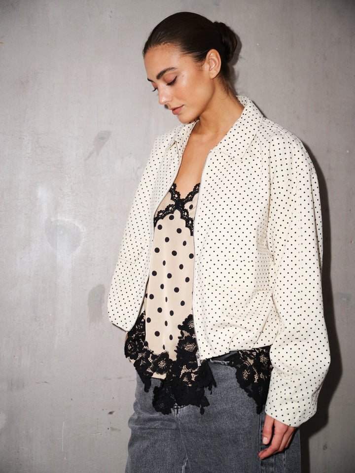 Gossia - Dove Jakke - Creme Black Dots