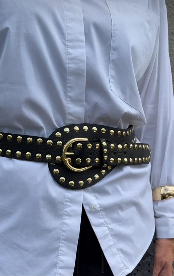 Tim &amp; Simonsen - Dunja Stud belt - black-gold