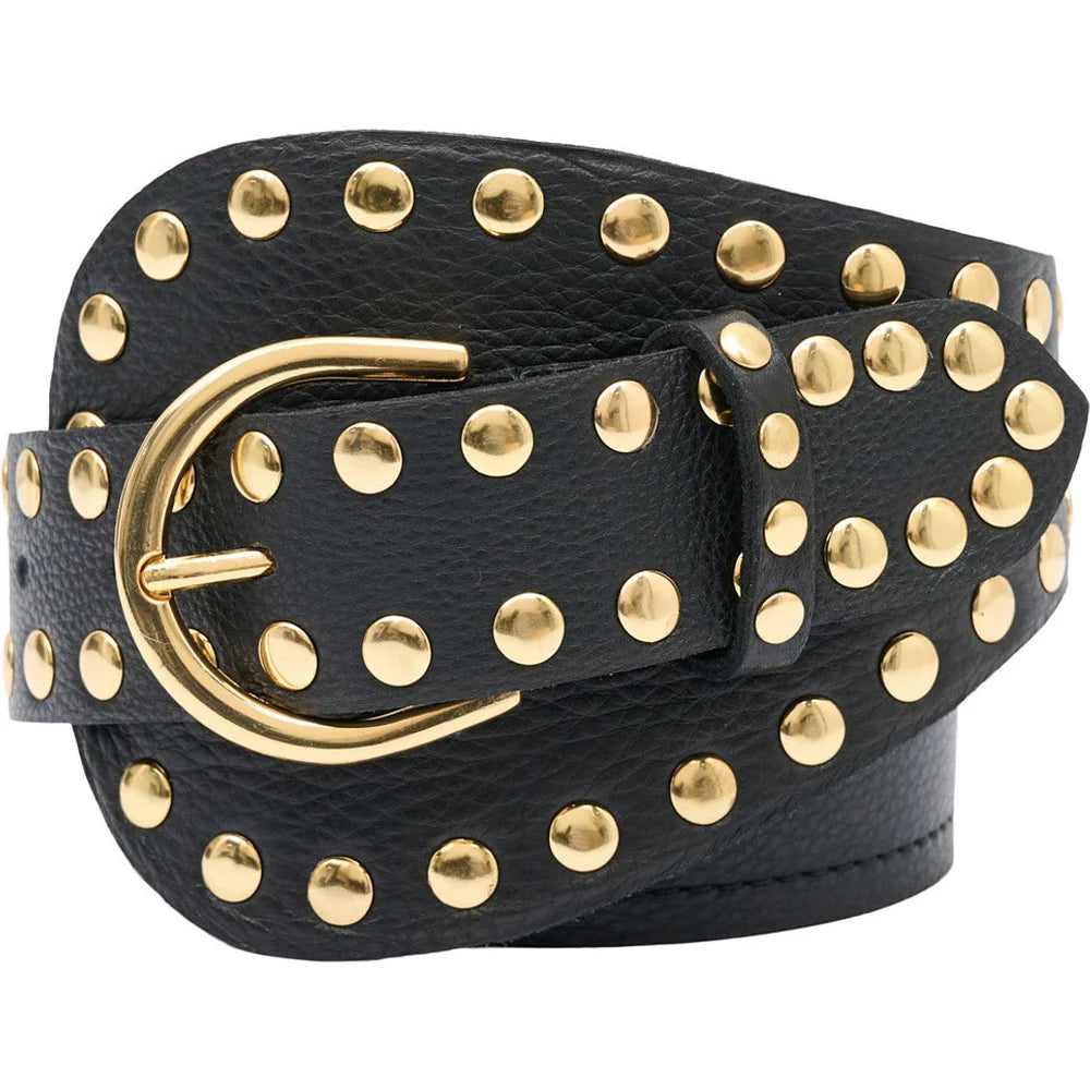 Tim &amp; Simonsen - Dunja Stud bælte - black-gold - Plus