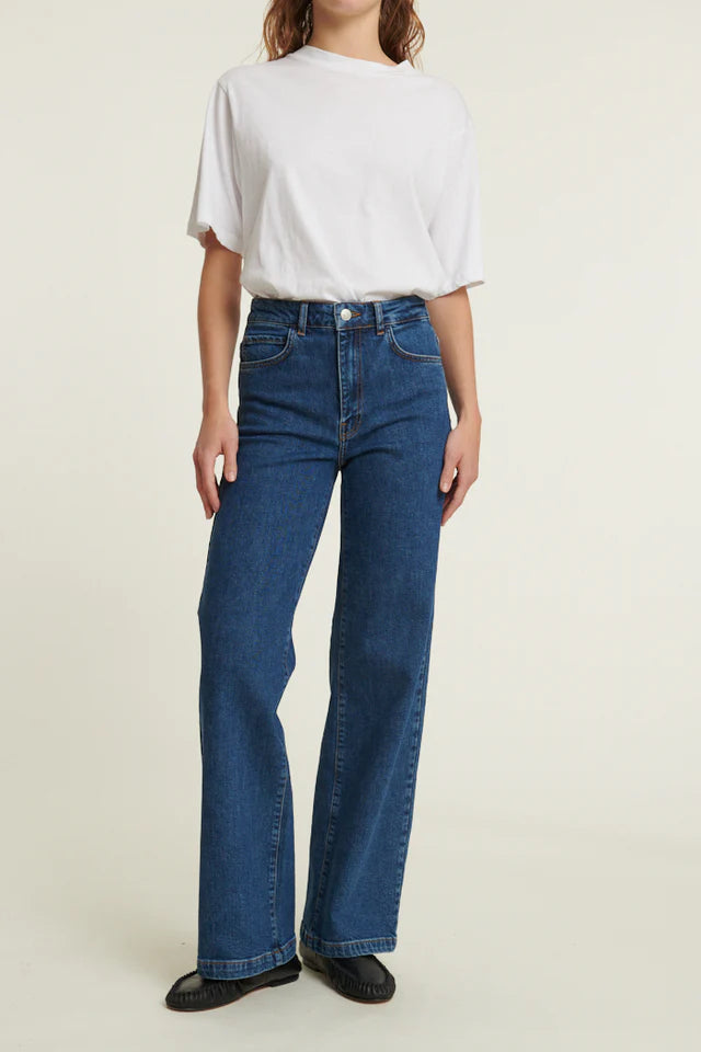 Basic Apparel - Enya Mid Blue Jeans - Mid Blue