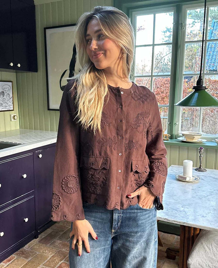 Sissel Edelbo - Ester bluse - Seal Brown