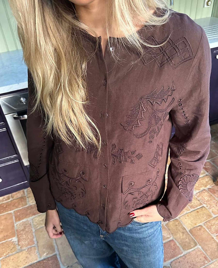 Sissel Edelbo - Ester bluse - Seal Brown