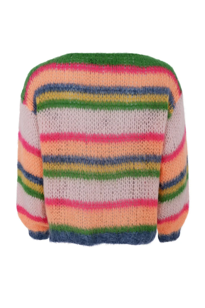Black Colour - Anna Multi Striped Jumper - Orange Multi