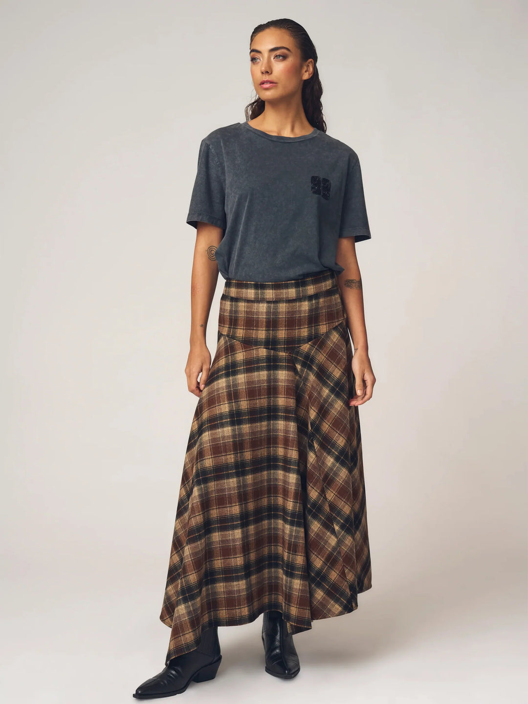 Gossia - FleurGO nederdel - Brown Checks