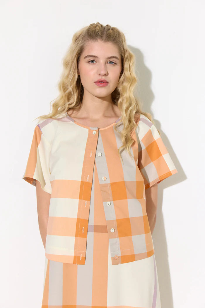 Hunkøn - Frankie skjorte - Orange checked