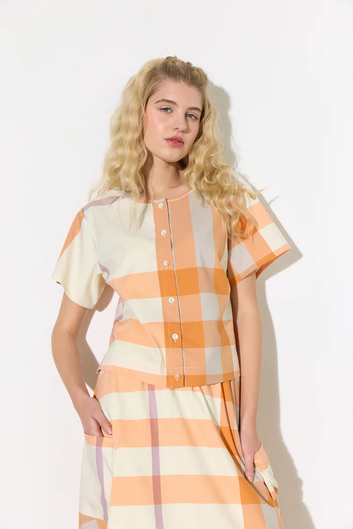 Hunkøn - Frankie skjorte - Orange checked