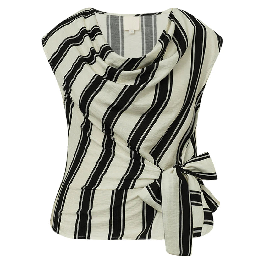 Gossia -Sagara Jo blouse - Sand Black Stripes