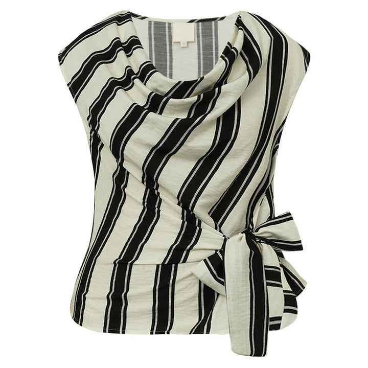 Gossia -Sagara Jo blouse - Sand Black Stripes