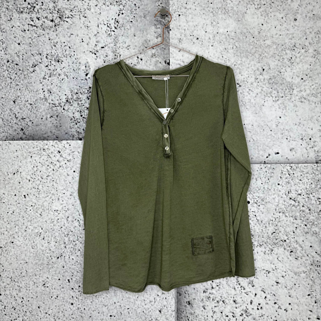 Cabana Living - Adalais LS tee - Militare
