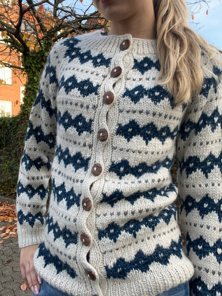 Chola - Knit Cardigan - Blue Pattern