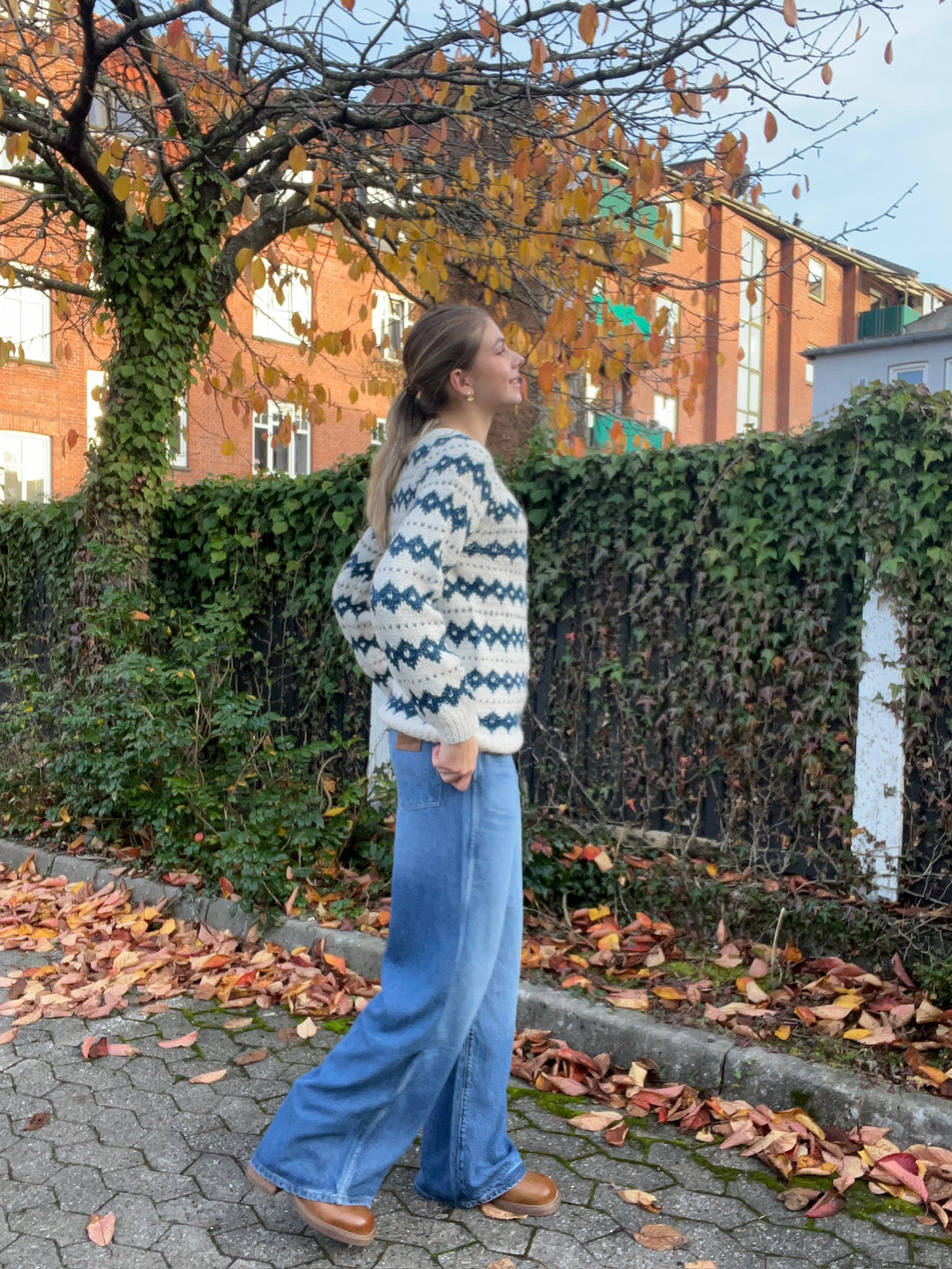 Chola - Knit Cardigan - Blue Pattern