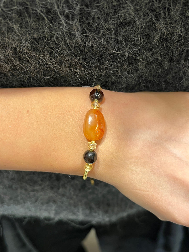 A Beautiful Story - Excited Carnelian Bracelets - Smokey Citrine GC