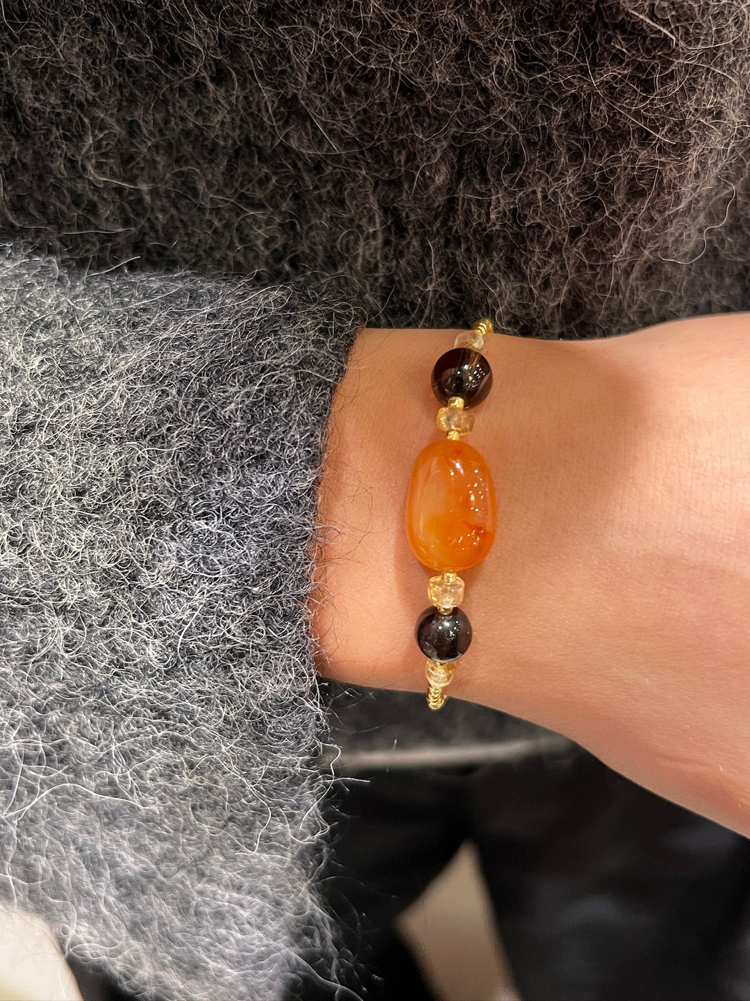A Beautiful Story - Excited Carnelian Bracelets - Smokey Citrine GC