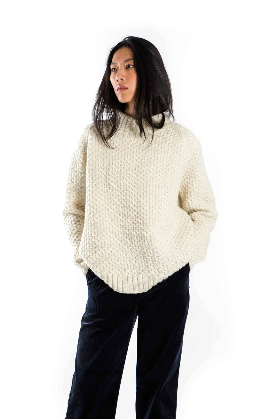 Fuza Wool - Butterfly Sweater - White