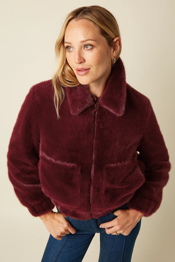 King Louie - Isla Jakke Silver Fur - Porto Red
