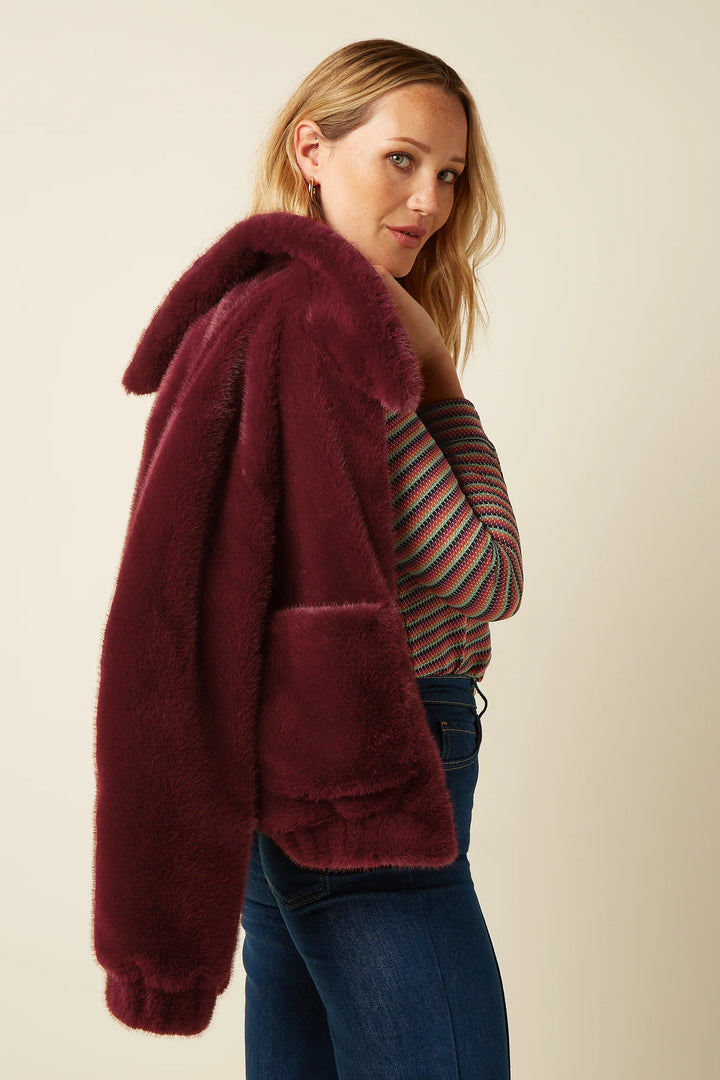 King Louie - Isla Jakke Silver Fur - Porto Red