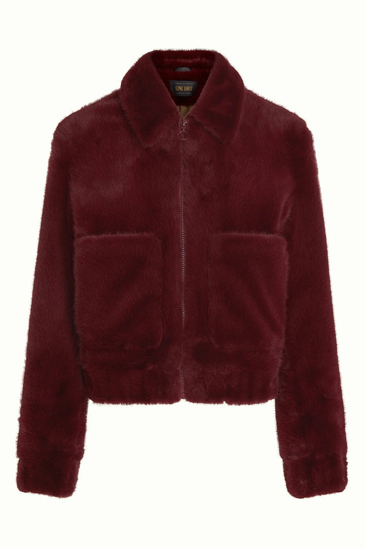 King Louie - Isla Jakke Silver Fur - Porto Red