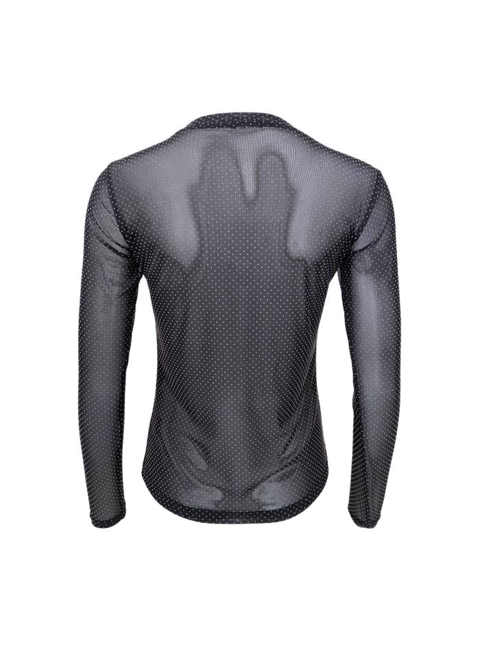 Black Colour - Jessie Mesh Bluse - Black Dotted