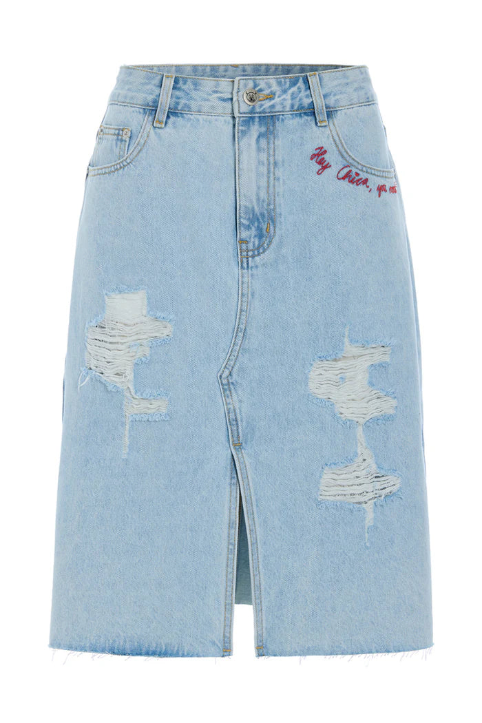 Hunkøn - Kenna Denim Nederdel - Light Denim