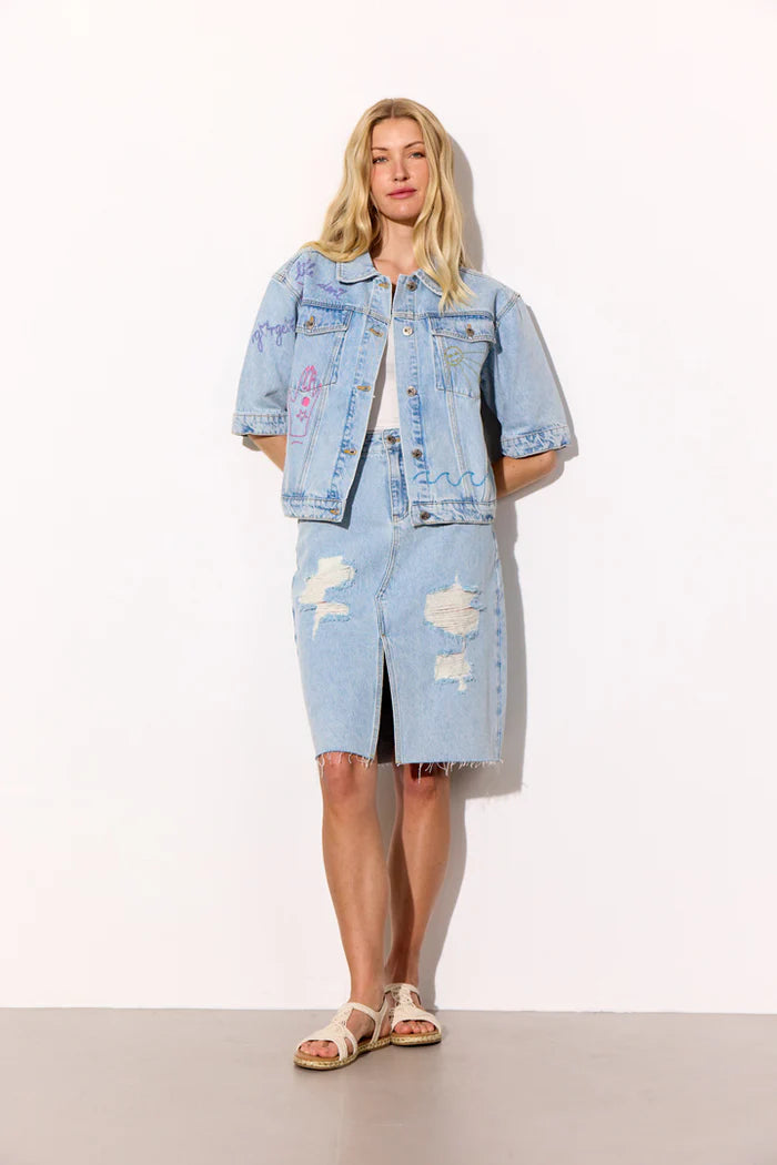 Hunkøn - Kenna Denim Nederdel - Light Denim