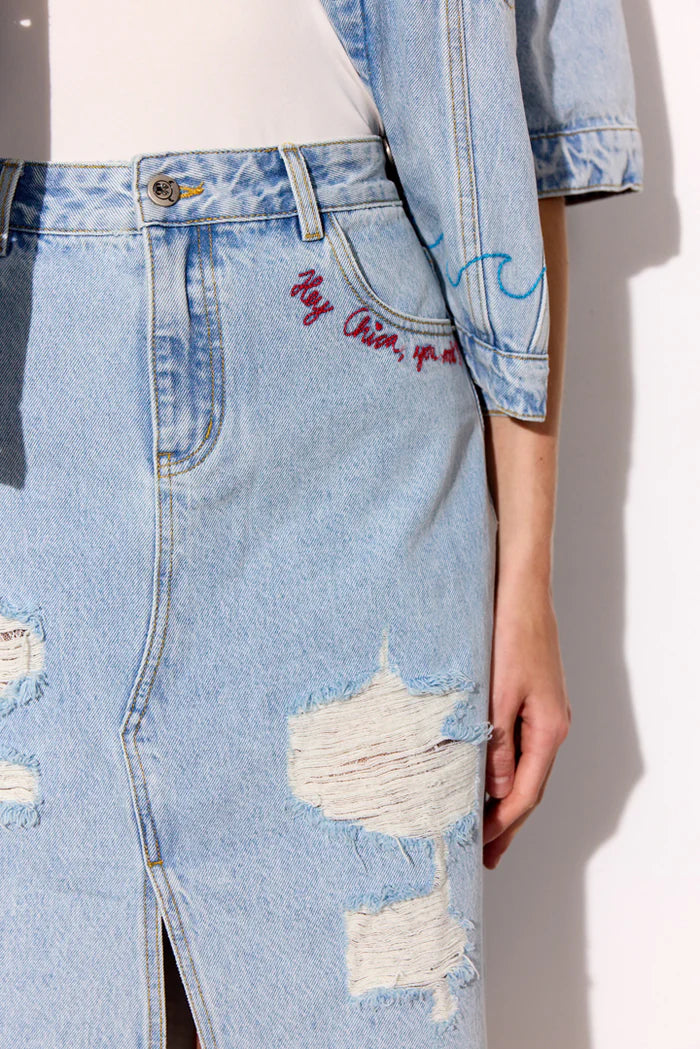 Hunkøn - Kenna Denim Nederdel - Light Denim